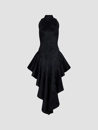 ALAÏA ALAÏA Women's Pointed Tailored Velvet Midi Dress