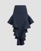 ALAÏA ALAÏA Women's Rib-Knit Ruffle Midi Skirt - 2