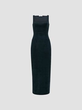 ALAÏA ALAÏA Women's Velvet Fitted Midi Dress