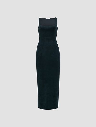ALAÏA ALAÏA Women's Velvet Fitted Midi Dress