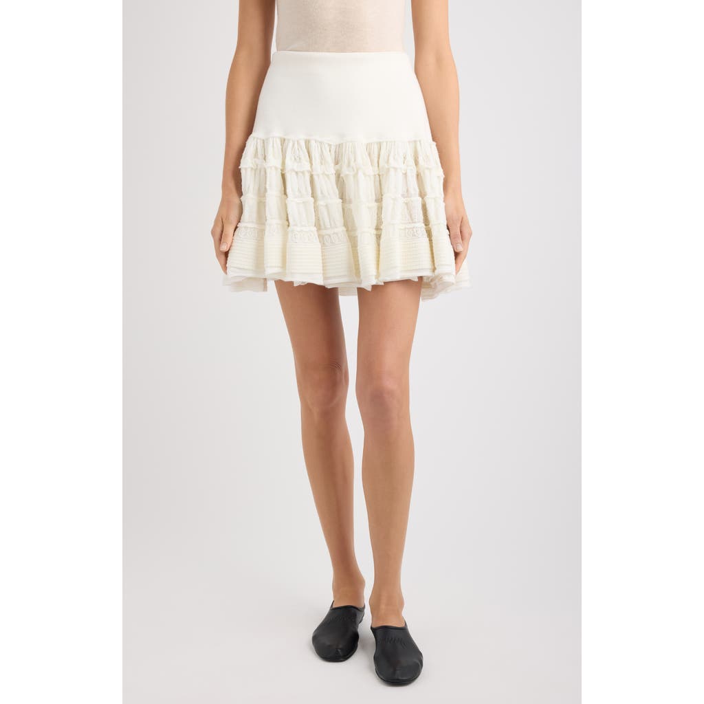 Alaïa Alaïa Wool Blend Ruffle Sweater Skirt