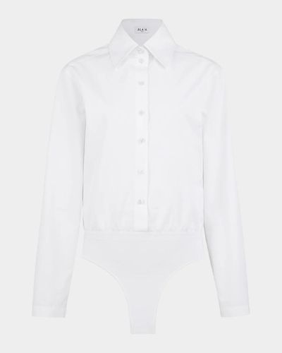 ALAÏA Basque Poplin Cotton Bodysuit