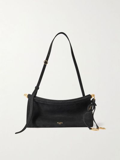ALAÏA Click E/W small textured-nubuck shoulder bag
