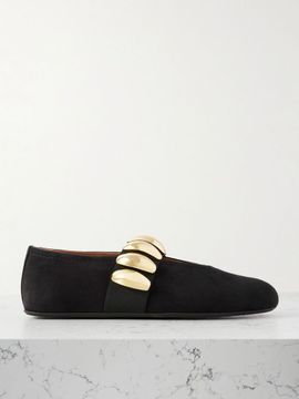 ALAÏA Embellished suede ballet flats