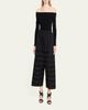 ALAÏA Embroidered Cotton Wide-Leg Crop Culotte Pants - 2