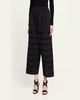 ALAÏA Embroidered Cotton Wide-Leg Crop Culotte Pants - 4