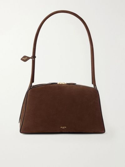 ALAÏA Le Bulldog medium nubuck shoulder bag
