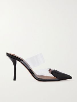 ALAÏA Le Cœur 90 PU and patent-leather mules