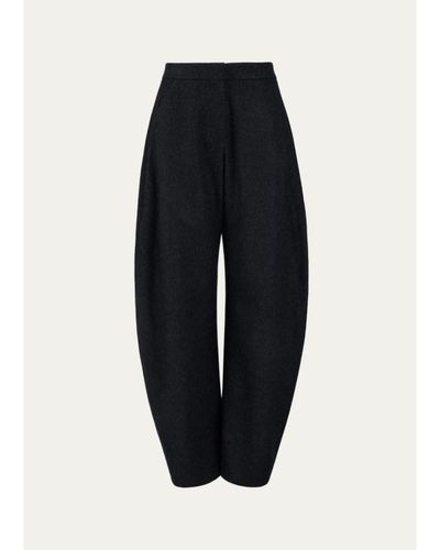 ALAÏA Round Wool Barrel-Leg Pants