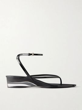 ALAÏA Tong 30 patent-leather wedge sandals
