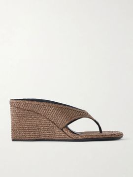 ALAÏA Tong 75 suede wedge sandals