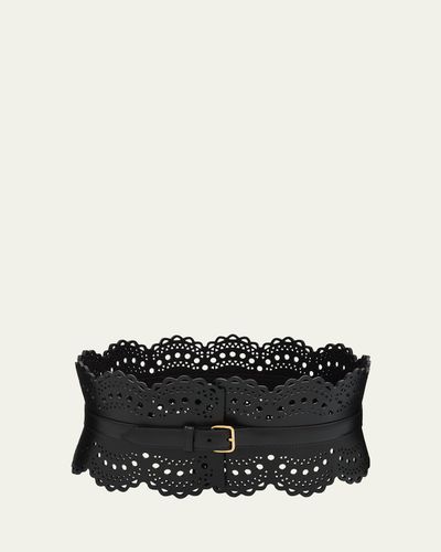ALAÏA Vienne Lasercut Leather Corset Belt