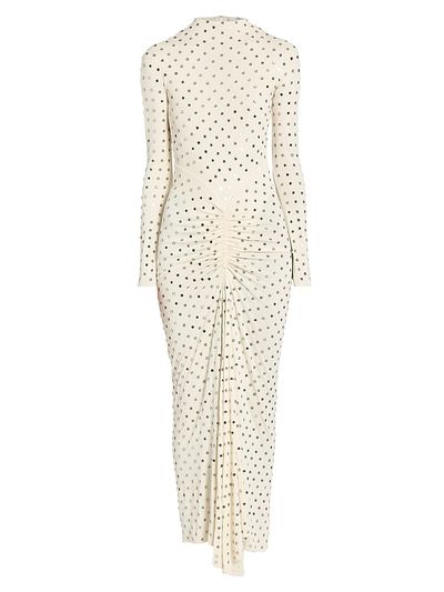 Alaïa Women's Embellished Draped Long-Sleeve Jersey Dress