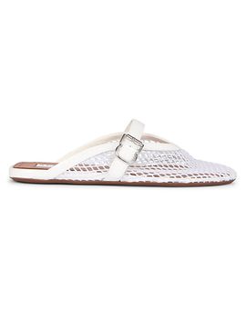 Alaïa Women's Open-Knit Fishnet Flat Mules