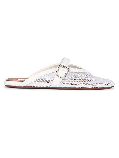 Alaïa Women's Open-Knit Fishnet Flat Mules