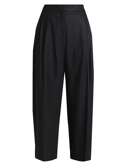 Alaïa Women's Pleated Wool Crop Tailored Pants