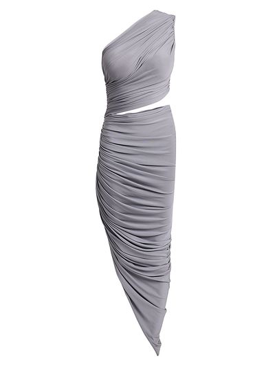 Alaïa Women's Ruched Jersey Asymmetric Cut-Out Maxi Dress