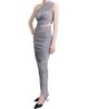 Alaïa Women's Ruched Jersey Asymmetric Cut-Out Maxi Dress - 3