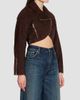 Alaïa Women's Suede Crop Biker Jacket - 4