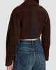 Alaïa Women's Suede Crop Biker Jacket - 5