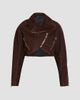 Alaïa Women's Suede Crop Biker Jacket - 6