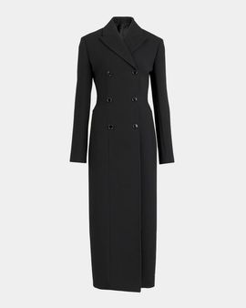 ALAÏA Wool Crepe Double-Breasted Tailored Coat