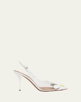 ALAIA 90mm Bloom Transparent Slingback Pumps