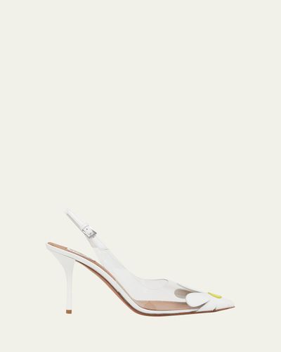 ALAIA 90mm Bloom Transparent Slingback Pumps