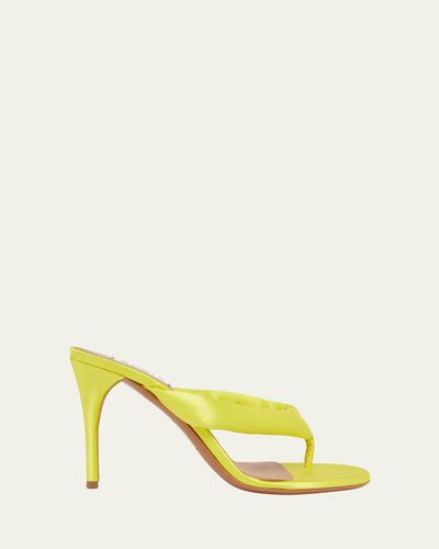 ALAIA 90mm Padded Satin Thong Sandals