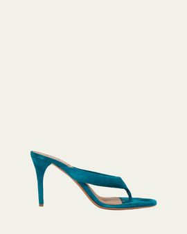 ALAIA 90mm Padded Suede Thong Sandals