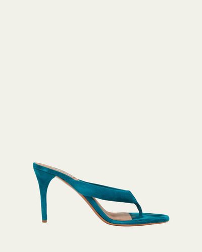 ALAIA 90mm Padded Suede Thong Sandals