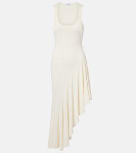 Alaia Alaïa Asymmetric jersey midi dress