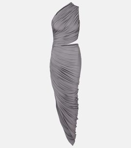 Alaia Alaïa Asymmetric ruched jersey maxi dress