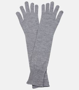 Alaia AlaÃ¯a Cashmere and silk gloves