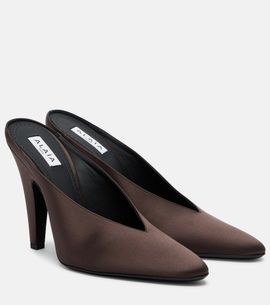 Alaia AlaÃ¯a Cone satin mules