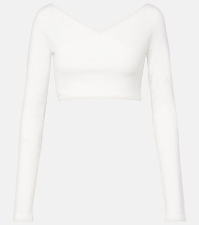 Alaia AlaÃ¯a Cotton-blend crÃªpe wrap top