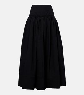 Alaia AlaÃ¯a Cotton-blend maxi skirt