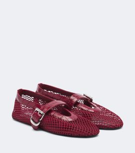 Alaia Alaïa Croc-effect fishnet ballet flats