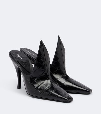 Alaia Alaïa Croc-effect leather mules