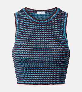Alaia AlaÃ¯a Crochet cotton crop top