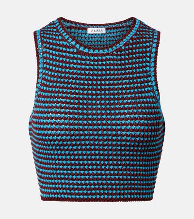Alaia AlaÃ¯a Crochet cotton crop top