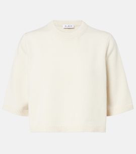 Alaia AlaÃ¯a Cropped cashmere and wool-blend sweater