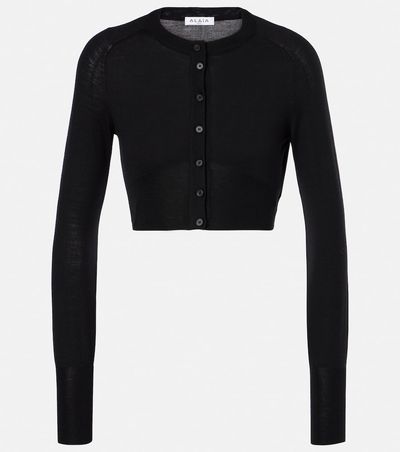 Alaia Alaïa Cropped wool-blend cardigan