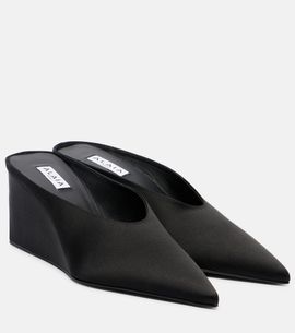 Alaia Alaïa Cube 75 satin wedge mules