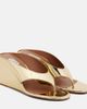 Alaia AlaÃ¯a Cube metallic wedge thong sandals - 1