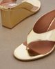 Alaia AlaÃ¯a Cube metallic wedge thong sandals - 6