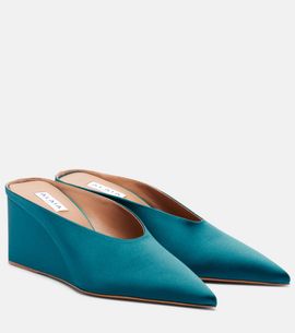 Alaia Alaïa Cube satin wedge mules