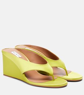 Alaia Alaïa Cube satin wedge thong sandals