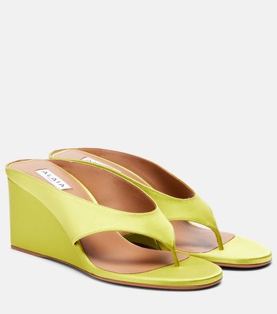 Alaia Alaïa Cube satin wedge thong sandals
