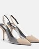Alaia Alaïa Cœur 90 suede and PVC slingback pumps - 1
